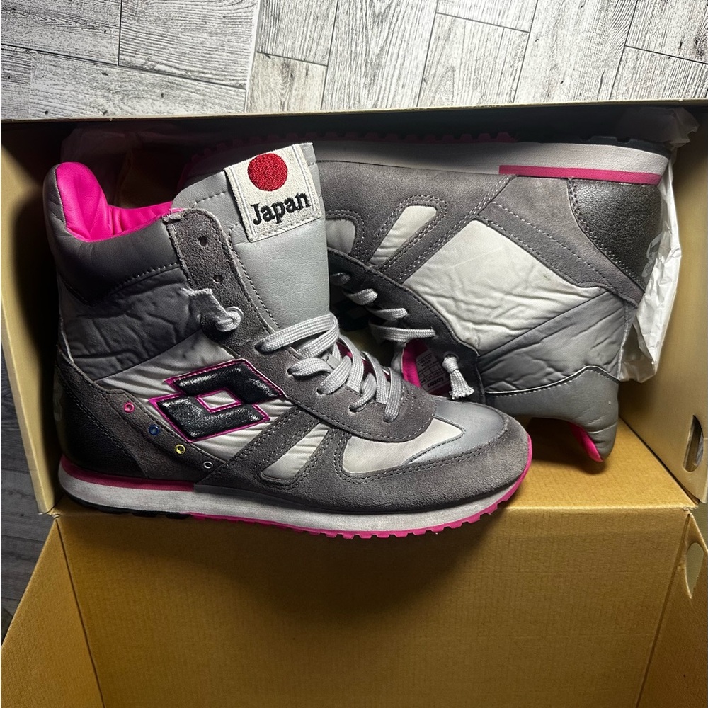 New! LOTTO Women's Stylish Gray and Pink High-Top Sneakers. Size 7 - Picture 9 of 11